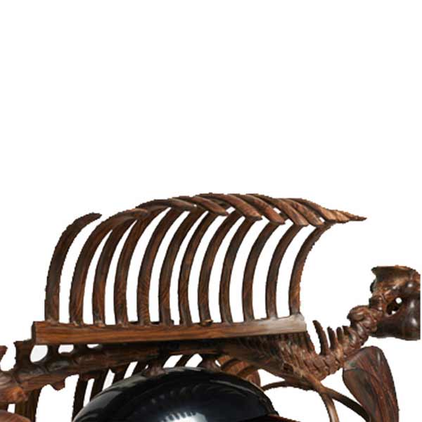 Ebony Rhinocerous Skelaton Sculpture