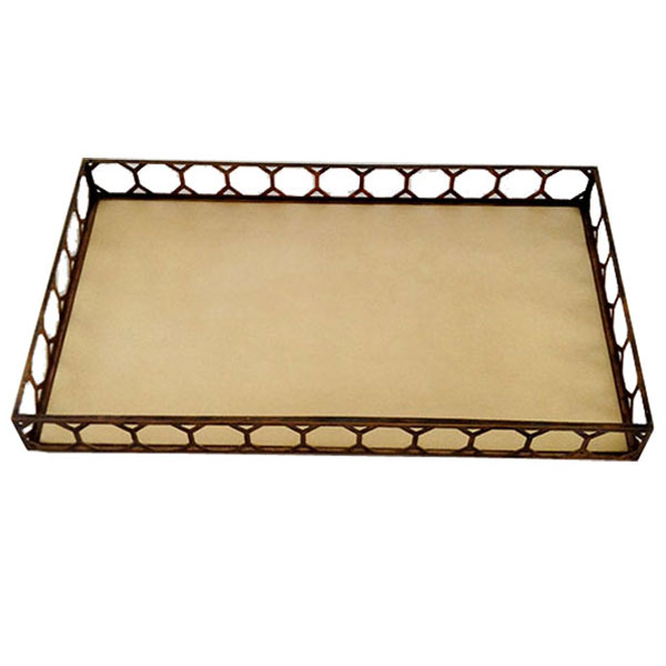 Hexagon Parchment Tray-Tan